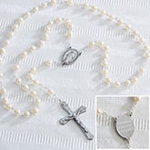Personalized White Rosary - Adult - 14365