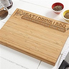 Personalized Grill Cutting Board - Eat, Drink, BBQ - 14377