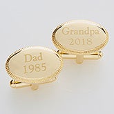 Personalized Gold Cufflinks - Date Established - 14381