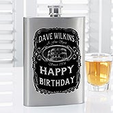 Personalized Drinking Flask - Whiskey Label - 14463