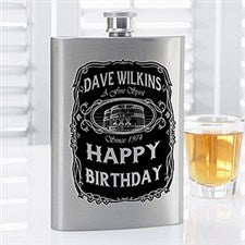 Personalized Drinking Flask - Whiskey Label - 14463