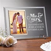 Personalized Glass Wedding Frames - Mr & Mrs - 14489
