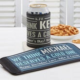Personalized Can & Bottle Wraps - He Deserves A Cold One - 14499