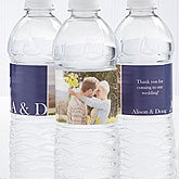 Personalized Photo Water Bottle Labels - Wedding Couple - 14505