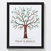 Personalized Fingerprint Wedding Guest Book Wall Art - Tree Of Love - 14512
