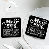 Personalized Wedding Favor Coasters - Happy Couple - 14515