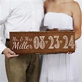 Personalized Wedding Date Sign - Rustic Basswood Plank - 14516