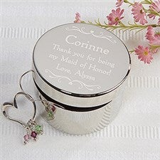 Personalized Bridesmaid Keepsake Jewelry Box - 14517