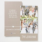 Personalized Wedding Photo Thank You Cards - Marriage Is A Blessing - 14518