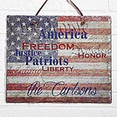 Personalized American Flag Plaque - Patriotic Family - 14581
