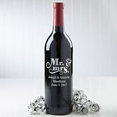Personalized Wine Bottle - Wedding & Anniversary - Mr. and Mrs. - 14601D