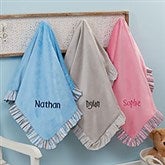 Embroidered Velour Name or Monogram Baby Blankets - 14610