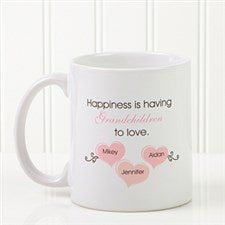 Personalized Coffee Mug - Mothers Day - Happiness is having grandchildren - 14646