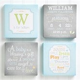 Personalized Baby Canvas Art Prints - Baby Birth Info - Set of 4 - 14666