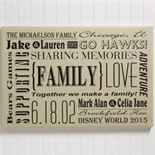 Personalized Family Canvas Print Wall Art - Our Family  - 14678