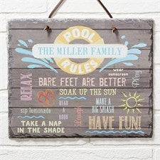 Personalized Slate Sign - Water Rules Plaque - 14689