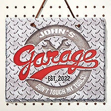 Personalized Slate Plaque - His Garage - 14690