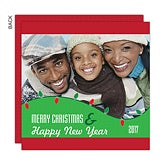 Personalized Photo Christmas Cards - Holiday Lights - 14734