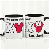 Personalized Mickey Mouse & Minnie Mouse Coffee Mug - Romantic Disney - 14741