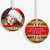 Personalized Photo Christmas Ornament - Classic Christmas - Double Sided - 14807