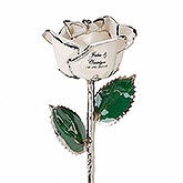 Personalized White Rose - Wedding & Anniversary - Gold & Silver - 14814D