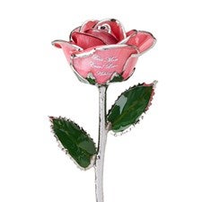 Personalized Pink Rose - Gold & Silver - 14816D