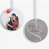 Personalized Engagement Photo Christmas Ornaments - Double Sided - 14843