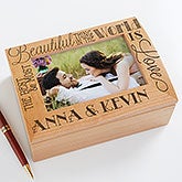 Personalized Wood Photo Memory Box - Love Quotes - 14851