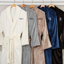 Embroidered Mens Luxury Fleece Robe - Just For Him - 14893