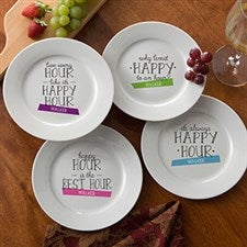 Personalized Cocktail Plate Set - Happy Hour - 14921