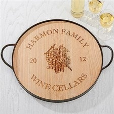 Personalized Maple Leaf Oak Serving Tray - 14936D