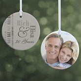 Personalized Anniversary Round Photo Ornament - 14983