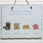 Personalized Winter Boots Wall Art Slate Plaque - Warm Winter Wishes - 14997