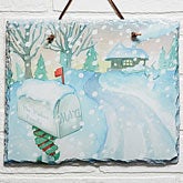 Personalized Winter Wall Art Slate Plaque - Enchanted Snow Escape - 14998