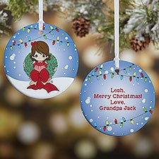 Personalized Precious Moments Christmas Ornament - Wreath - 15005