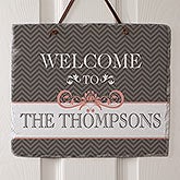 Personalized Slate Wall Plaque - Classic Chevron - 15024