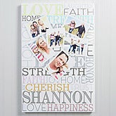 Personalized Photo Heart Collage Canvas Print - 15026