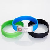 Personalized Youth Boys Silicone Medical Bracelet 4-Piece Set - 15038