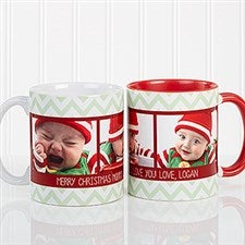 Personalized Photo Christmas Mug - Chevron - 15041