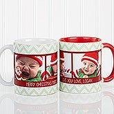 Personalized Photo Christmas Mug - Chevron - 15041