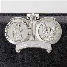 Engraved St. Christopher Visor Clip - 15066