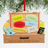 Personalized Travel Christmas Ornament - Family Vacation Memories - 15090