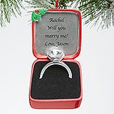 Personalized Engagment Christmas Ornament - Engagement Ring - 15092
