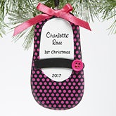 Personalized Baby Christmas Ornament - Mary Jane Baby Shoe - 15095