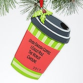 Personalized Christmas Ornament - Travel Coffee Mug - 15098