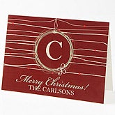 Personalized Christmas Greeting Card - Holiday Wreath - 15117