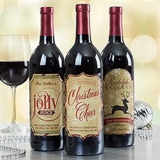 Personalized Merry Christmas Wine Bottle Labels - 15118