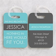 Personalized Funny Luggage Tag Set - Full Of Wit - 15120