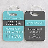 Personalized Funny Luggage Tag Set - Full Of Wit - 15120