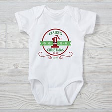 Personalized Babys First Christmas Apparel - Santa Loves Me - 15123
